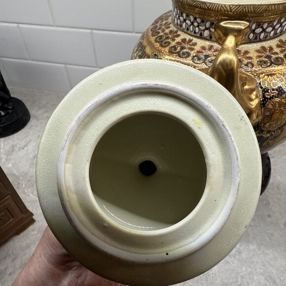 Rare Vintage Satsuma with lid and stand - Picture 5 of 10